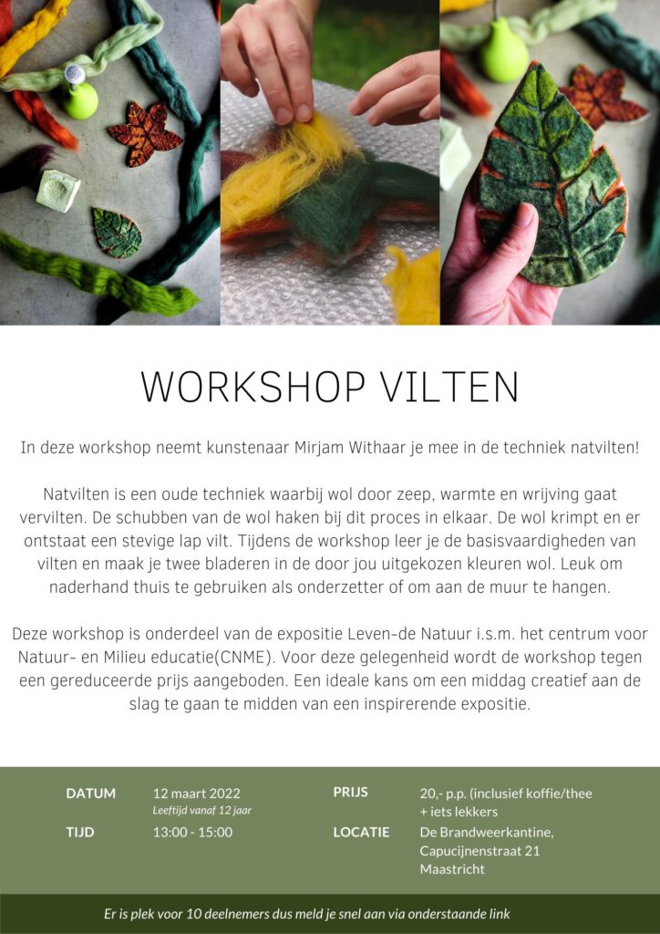 Workshop Vilten kunstenaar Workshop Blauwdruk kunst Mirjam Withaar