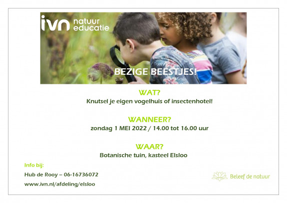 Bezige beestjes IVN Botanische tuin kinderen knutselen